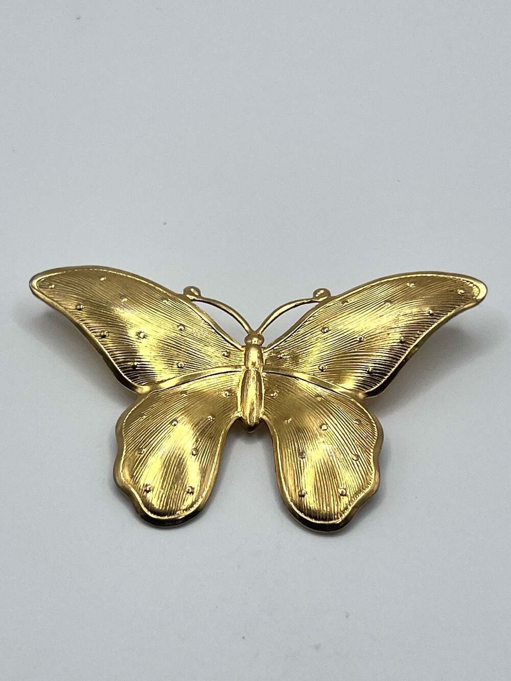 Vintage Gold Tone Butterfly Brooch Pin